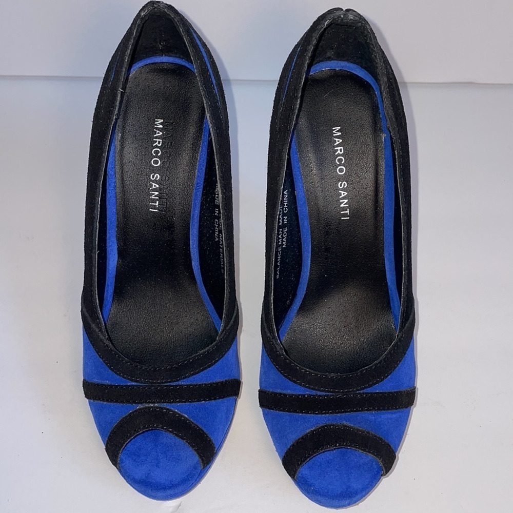 MARCO SANTI blue cobalt Virginia heels pumps in women’s 5.5M - Picture 13 of 14